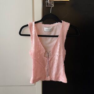 16Arlington Pink Sequin Tank Top